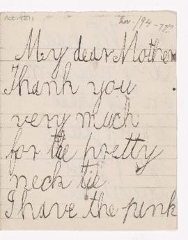 Letter from Anna's son Bernard.