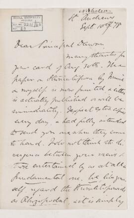 Letter, 10 September 1878