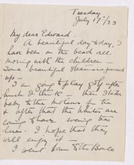Letter, 17 July 1923