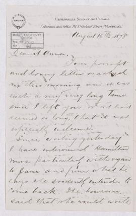 Letter, 16 August 1878