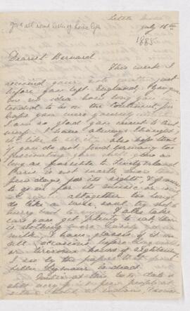 Letter, 16 July 1885