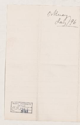 Letter, 1 February 1896