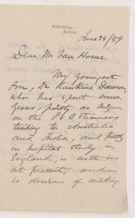 Letter, 29 June 1889