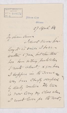 Letter, 27 April 1884