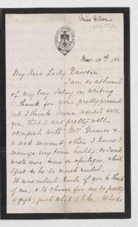 Letter, 10 November 1886