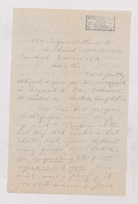 Letter, November 1880