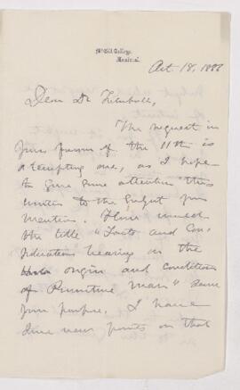 Letter, 18 October 1886