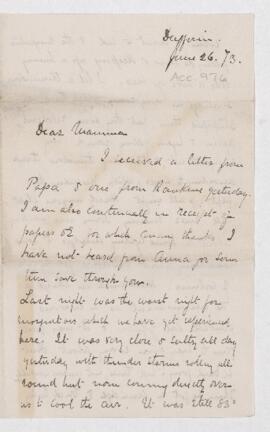 Letter, 26 June 1873
