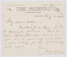 Letter to F. D. Adams, 20 May 1908
