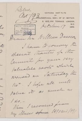 Letter, 17 October 1893