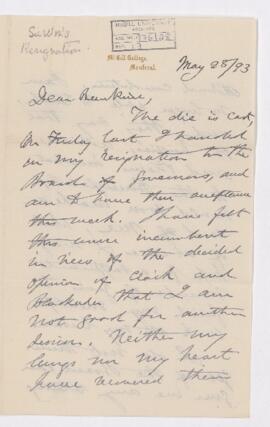 Letter, 28 May 1893