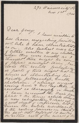 Letter, 1 November 1900