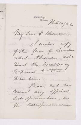 Letter, 14 March 1882