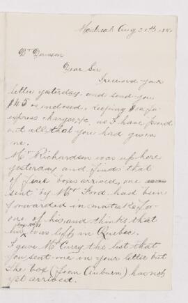 Letter, 31 August 1881