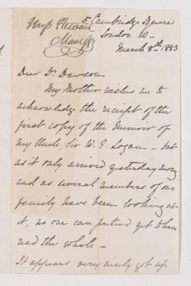 Letter, 8 March 1883