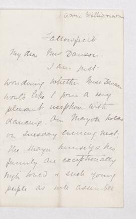 Letter from Annie Williamson