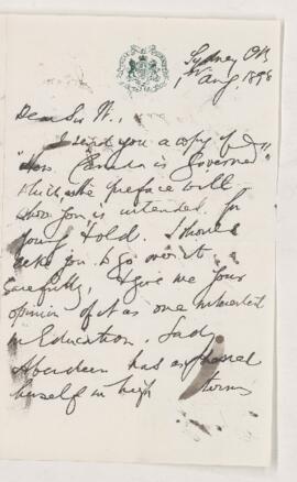 Letter, 1 August 1898