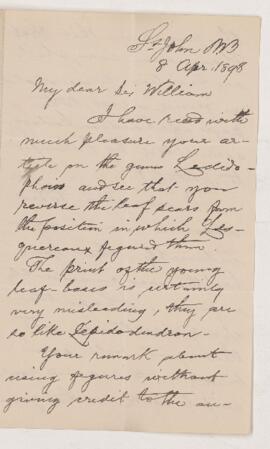 Letter, 8 April 1898