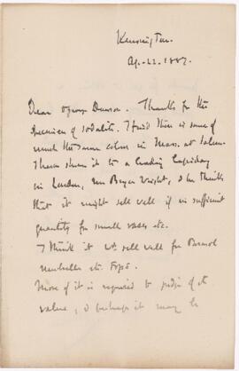 Letter, 22 April 1887