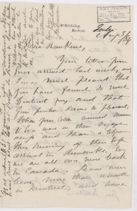 Letter, 3 August 1884