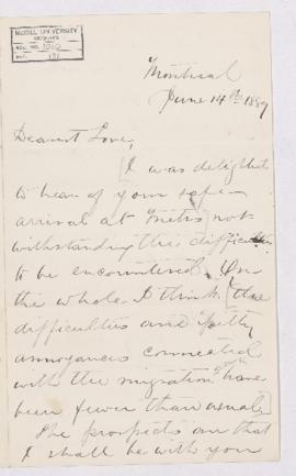 Letter, 14 June 1889