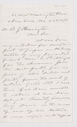 Letter from S.W. Ford to B.J. Harrington.