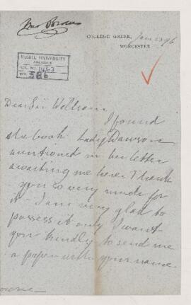 Letter, 23 January 1896