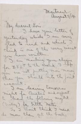 Letter, 5 August 1914