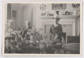 Florence J.M. Dawson and William Bell Dawson with flowers