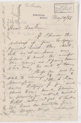 Letter, 19 May 1886