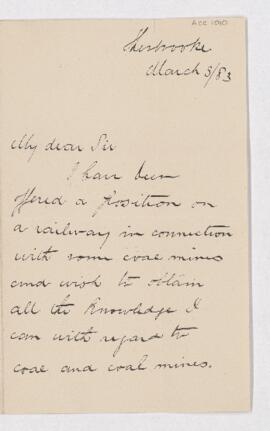 Letter from J.T. Morkill to B.J. Harrington, written from Sherbrooke P.D..
