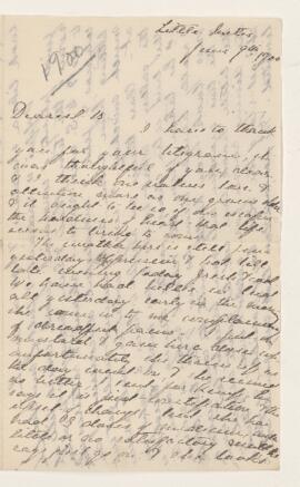 Letter, 9 June 1900
