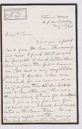 Letter, 23 May 1885