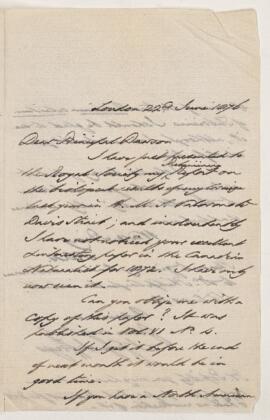 Letter, 22 June 1876