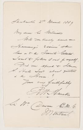 Letter, 2 March 1889