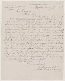 Letter, 1 May 1876
