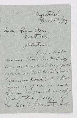 Letter from Quinn & Weir to B.J. Harrington.
