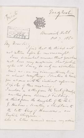 Letter, 7 October 1880