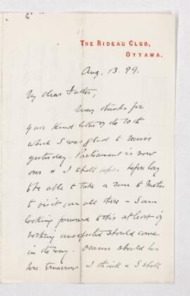 Letter, 13 August 1899