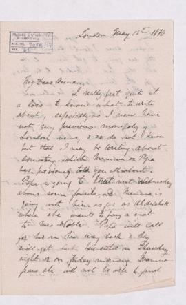 Letter, 15 May 1870