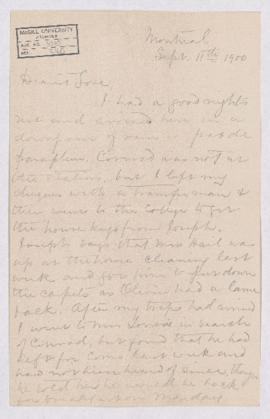 Letter, 11 September 1900