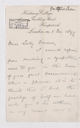Letter, 5 December 1899