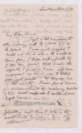 Letter, 6 and 9 November 1870