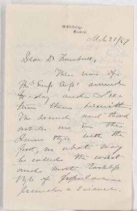 Letter, 21 March 1887