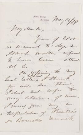 Letter, 26 May  1874