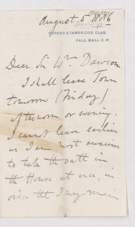 Letter, 5 August 1886