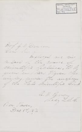 Letter, 8 December 1871