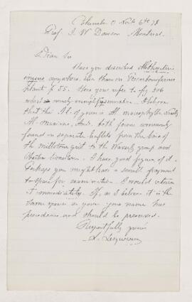 Letter, 6 November 1878