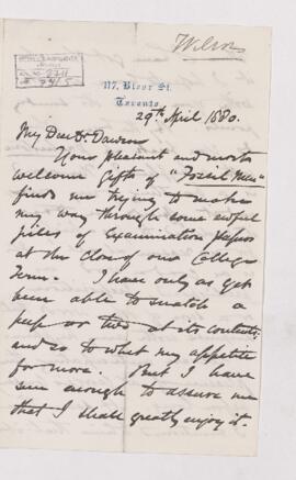 Letter, 29 April 1880