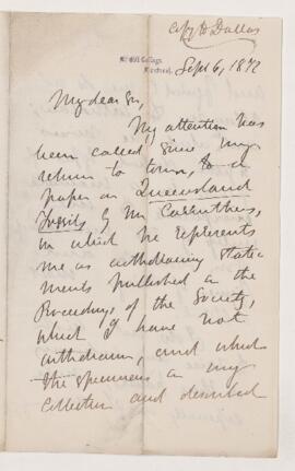 Letter, 5 September 1872